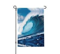 Grande vague de l'océan Impression HD Bannière de jardin en polyester double face Drapeau d'extérieur moderne Vacances Décoration extérieure Cadeau