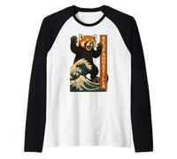Grande Vague de Pandazilla rouge Manche Raglan