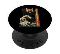 Grande Vague de Pandazilla rouge PopSockets PopGrip Adhésif