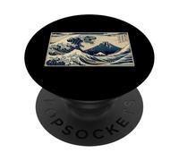 Grande Vague Ukiyo-e Japonaise Traditionnelle Dinosaure T-Rex PopSockets PopGrip Adhésif