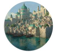 Grande Ville Portuaire médiévale, Style français Cadeau Unique Décoration Intérieure Jeu ÉduChatif Challenge Toy Adultes & Enfants des 14 Ans 1000pcs (67.5x67.5cm)