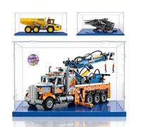 Grande Vitrine pour Collection,Boîte de Présentation Acrylique pour Dune Ornithopter 10327,Volvo 42114,Camion 42128 (65x25x30cm,Base Bleue)