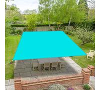 Grande voile d'ombrage imperméable rectangulaire pour jardin, terrasse et jardin, 4 x 5,5 m, espacement de 50 cm entre les œillets, corde en nylon, idéal pour extérieur, terrasse et jardin Bleu ciel