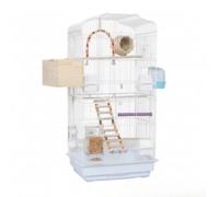 Grande Volière Oiseau Cage Volière Cage Oiseau Cage Perroquet Structure Métallique Résistante à Courbé et Base à Tiroir pour Nettoyage Adaptée aux, Array, Blanc, Style to 2