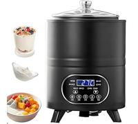 Grande Yaourtière 8L/12L Avec Contrôle De Température - Affichage LCD, Minuterie, Chauffage 360°, Bol Amovible, Puissance 400W/600W, Parfaite Pour Yaourt Grec, Natto, Vinaigre De Fruit(Black,8L)