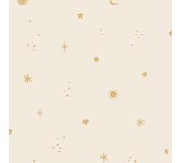 Grandeco Dudley Night Sky Stars Papier peint texturé Crème/doré