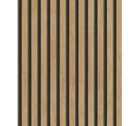 Grandeco Papier peint intissé panneaux en bois scandinave à rayures Marron/noir A63602