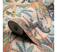 Grandeco Papier peint motif animaux de jardin, gaufré, mat, multicolore (A85001)