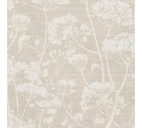 Grandeco Papier peint motif vache persil feuillage bio taupe naturel
