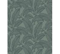 Grandeco Vertical Art A66401 Papier peint texturé Motif feuilles de palmier Vert