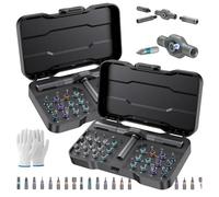 Grandecy/Slimdescent/Onabstract 24 in 1 Magnetic Ratchet Screwdriver Set, 24 in 1 DlY Screwdriver Set Magnetic Compact and Portable Ratchet Screwdriver, for Home Repairs (2Sets)