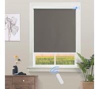 Grandekor Stores Enrouleur Occultant Électriques Isolant Thermique Opaque, Store Occultant avec Moteur & Télécommande, avec ou sans Perçage, 100l x 100L cm, Gris Foncé