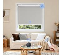Grandekor Stores Enrouleur Occultant Électriques Rechargeable Isolant Thermique Opaque, Store Occultant avec Moteur & Télécommande, avec ou sans Perçage, Batterie au Lithium, 75l x 100L cm, Gris