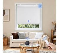 Grandekor Stores Enrouleur Occultant Électriques Rechargeable Isolant Thermique Opaque, Store Occultant avec Moteur & Télécommande, avec ou sans Perçage, Batterie au Lithium, 60l x 100L cm, Blanc