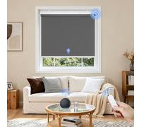 Grandekor Stores Enrouleur Occultant Électriques Rechargeable Isolant Thermique Opaque, Store Occultant avec Moteur & Télécommande, avec ou sans Perçage, Batterie au Lithium, 90l x 150L cm, Gris Foncé