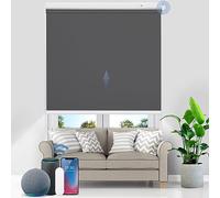 Grandekor Stores Enrouleur Occultant Électriques Rechargeable Isolant Thermique Opaque, Store Occultant avec Moteur & Télécommande, avec ou sans Perçage, Batterie au Lithium, 85l x 120L cm, Gris Foncé