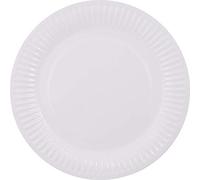 Grandes assiettes en carton Pritogo Ø 23cm, (50 pièces) 300g/m² extra stables, enduites, 100% compostables, rondes blanches de haute qualité - respectueuses de l'environnement - assiettes jetables