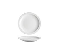 Grandes Assiettes Modernes Assiette à dîner ronde en céramique blanche simple de 7,5 pouces, style occidental, large bord, for apéritifs, vaisselle cuisine Assiettes Empilables