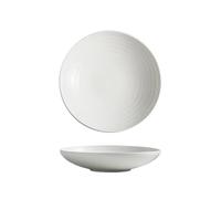 Grandes Assiettes Modernes Saladier en céramique blanche de 20 cm, grande vaisselle cuisine, idéal for servir des assiettes, restaurants et cafés Assiettes Empilables
