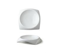 Grandes Assiettes Modernes Vaisselle de cuisine d'hôtel 8 pouces, assiette chaude ordinaire, froide en porcelaine blanche carrée ronde créative spéciale sautée restaurant café Assiettes Empilables