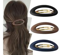 Grandes Barrettes à Cheveux pour Femmes Mat Ellipse pour Cheveux Fins Pince à Cheveux Française Mignon Clips de Coiffure Pinces à Cheveux Antidérapantes Forte Tenue Solide Accessoires de Cheveux