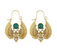 Grandes boucles d ’ oreilles couleur or/argent avec scarabée sacré égyptien vintage Boucles d ’ oreilles or/argent tribal pour femmes Parure Charme Bijoux égyptiens