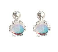 Grandes boucles d'oreilles avec pierre de naissance en forme de tête de mort, boucles d'oreilles colorées en forme de tête de mort pour filles, Einheitsgröße, Alliage de zinc