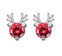 Grandes boucles d'oreilles créoles avec trois boucles d'oreilles de Noël à clip français, taille unique, Cristal, Pas de gemme