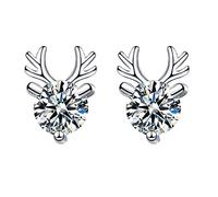 Grandes boucles d'oreilles créoles avec trois boucles d'oreilles de Noël à clip français, taille unique, Cristal, Pas de gemme