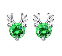 Grandes boucles d'oreilles créoles avec trois boucles d'oreilles de Noël à clip français, taille unique, Cristal, Pas de gemme