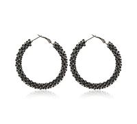 Grandes boucles d'oreilles créoles brillantes pour femmes et filles, bohème, strass, grands cerceaux enveloppés, boucle d'oreille pendante, légère, confortable, étincelante, bijoux pour mariage, Noël