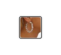 Grandes boucles d'oreilles créoles dorées brillantes pour femme, boucles d'oreilles pendantes à texture irrégulière punk, bijoux de fête exagérée, cadeau d'anniversaire, Large, Métal, Pas de gemme