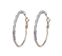 Grandes boucles d'oreilles créoles fines en or et argent - Boucles d'oreilles élégantes pour mariage - Pour femme - Neuf bijoux, taille unique, Cuivre, Pas de pierre précieuse