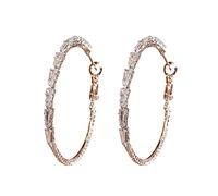 Grandes boucles d'oreilles créoles fines en or et argent - Boucles d'oreilles élégantes pour mariage - Pour femme - Neuf bijoux, taille unique, Cuivre, Pas de pierre précieuse