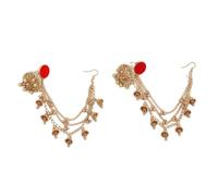 Grandes boucles d'oreilles pendantes avec strass pour mariage, bijoux ethniques et indiens, accessoires de mariée, bijoux ethniques de mariage, taille unique, Comme décrit, Comme décrit.