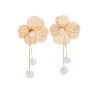 Grandes boucles d'oreilles pendantes en forme de fleur pour femme, boucles d'oreilles pendantes en fil doré bohème, légères et surdimensionnées pour fête de mariage