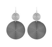 Grandes boucles d'oreilles pendantes rondes à double cercles géométriques faites à la main Bohème - Boucles d'oreilles pendantes à crochet - Bijoux tendance - Cadeaux pour femmes et filles - Or jaune