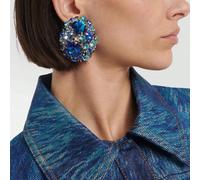 Grandes boucles d'oreilles rondes entièrement cloutées, populaires en Europe et en Amérique. Bijoux exagérés avec strass, nouvelles boucles d'oreilles avec strass pour femmes, luxueux clips avec stras