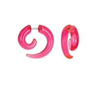Grandes Boucles D'Oreilles Unisexes Translucides Néon Rose Rondes En Spirale Tribale Fausse Écarteur En Acrylique Résine Acier Chirurgical Pour Femmes Hommes Adolescents