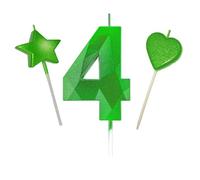 Grandes bougies vertes en forme de diamant 3D de 7 cm, décoration de gâteau d'anniversaire verte pailletée pour décoration et célébration pour adultes/enfants, pâtisserie de famille (vert, 7 cm, 3D