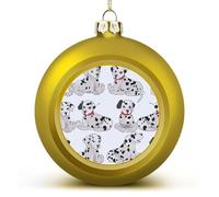 Grandes boules de Noël 2025 incassables et mignonnes en forme de dalmatien, boules de Noël à suspendre de style doré pour sapin de Noël, décoration de vacances