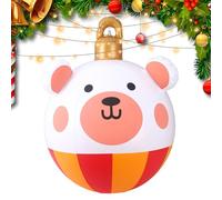 Grandes boules de Noël gonflables - Décoration de vacances gonflables pour l'intérieur et l'extérieur - Légères et couleurs vives pour pelouse, chemin, porche, terrasse, jardin, 60 cm