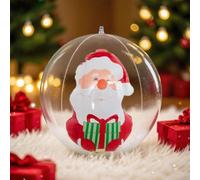 Grandes boules de Noël gonflables en PVC imperméable et transparent pour jardin, cour, porche, pelouse (Père Noël, 35 cm)