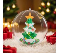 Grandes boules de Noël gonflables en PVC imperméable et transparent pour jardin, cour, porche, pelouse (arbre de Noël, 35 cm)