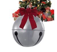 Grandes boules de Noël gonflables - Grande boule en PVC avec nœud et cloche - Décoration de Noël légère pour jardin, terrasse, chemin, entrée - Décoration festive pour l'extérieur, le salon, le balcon