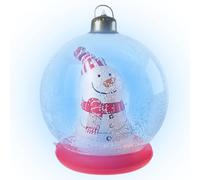 Grandes Boules de Noël Gonflables - Ornements Soufflés pour Fêtes - Ornements Éclairés avec Bonhomme de Neige à l'Intérieur Décorations de Fêtes pour Entrée Porche Allée Jardin Intérieur
