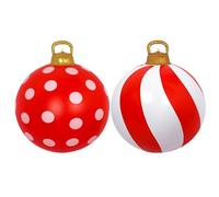 Grandes boules de Noël - Grandes décorations de Noël gonflables de 61 cm | Ornement gonflable imperméable pour fête de vacances, maison, jardin, arbre, pelouse, patio, parc