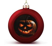 Grandes boules de Noël incassables en forme de citrouille orange de style rouge à suspendre pour sapin de Noël, décoration de vacances 2025