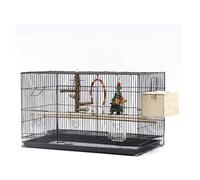 Grandes cages à oiseaux solides de 76,2 cm avec support roulant portable en fer forgé pour la maison et le jardin (ensemble D)