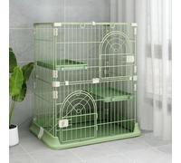 Grandes cages d'intérieur pour chat avec litière, espaces et portes à plusieurs niveaux avec plate-forme d'échelle, hamac, cages à chat en fil métallique, pour petits animaux, chaton, lapin